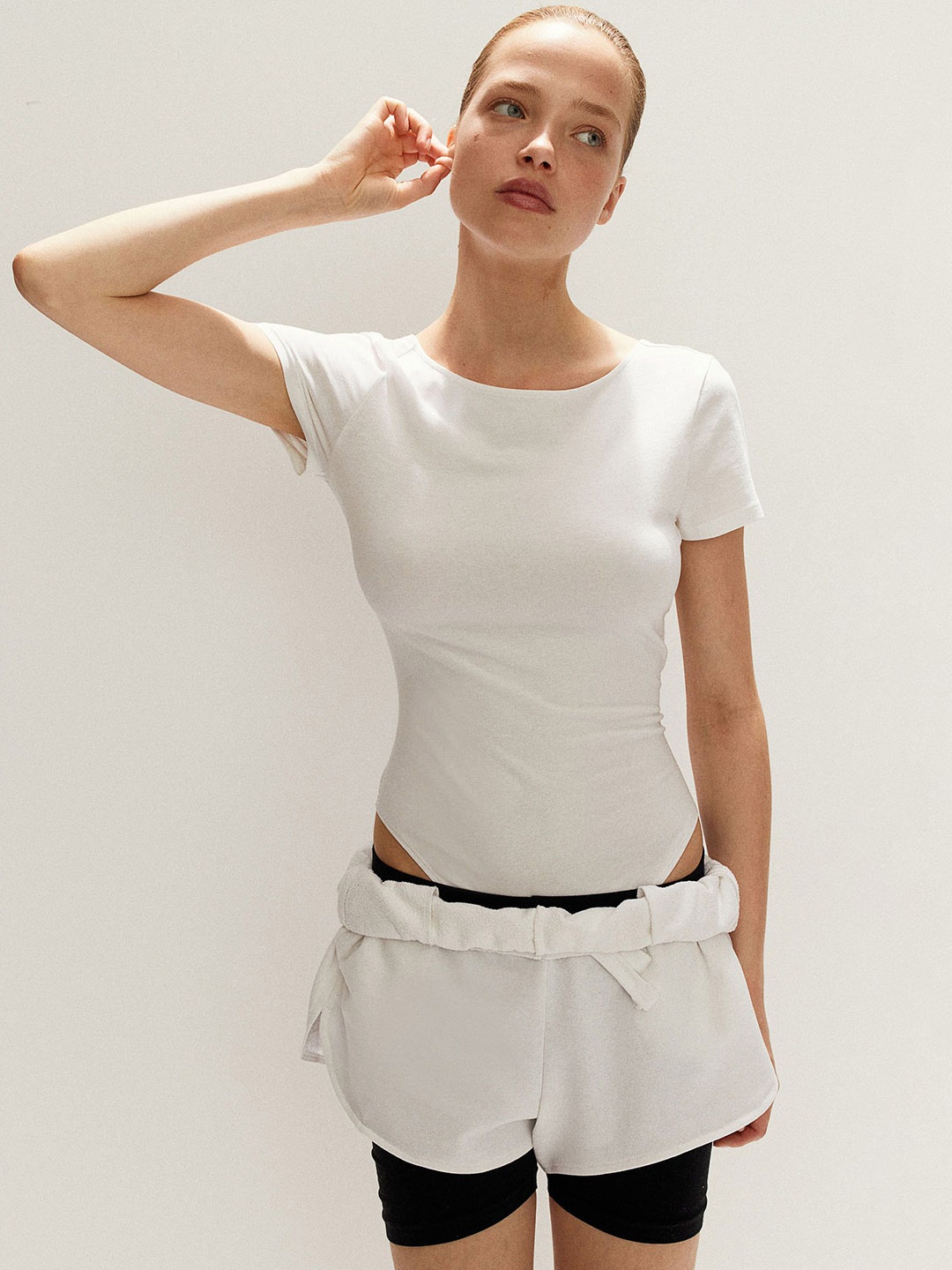 

H&M Scoop-Back Body Bodysuit, White