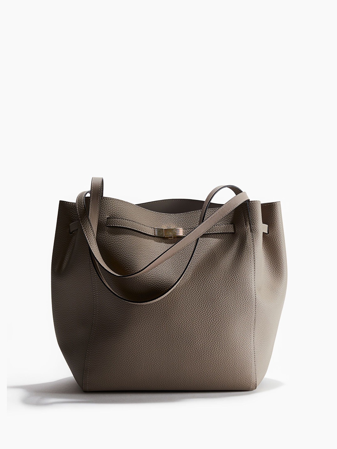 

H&M Strap-Detail Shopper, Beige
