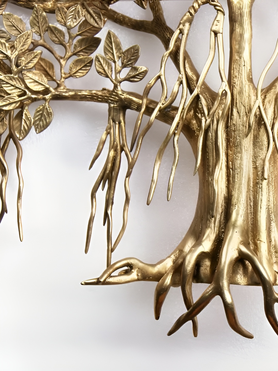

Exotic India Brass Kalpavriksha (Banyan Tree) Wall Hanging, Gold