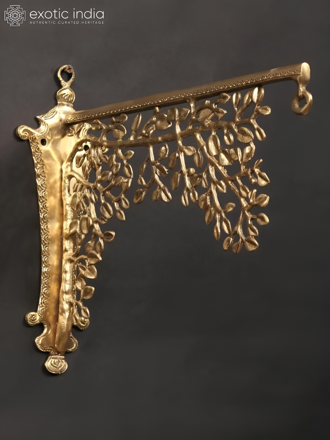 

Exotic India Brass Tree Design Wall Hanging Bracket, Gold