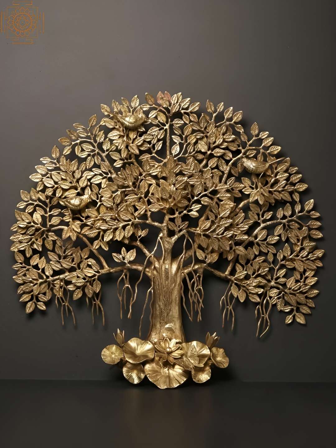 

Exotic India Brass Bodhi Tree Wall Hanging, Gold