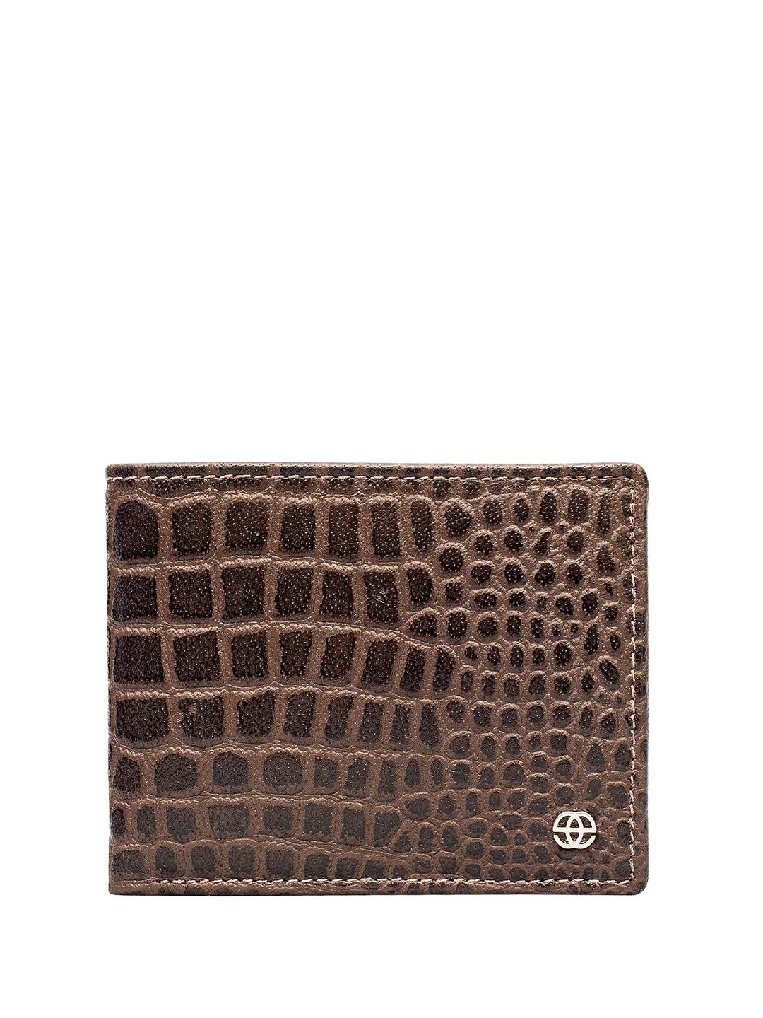 

Eske Men Textured Leather Two Fold Wallet, Brown