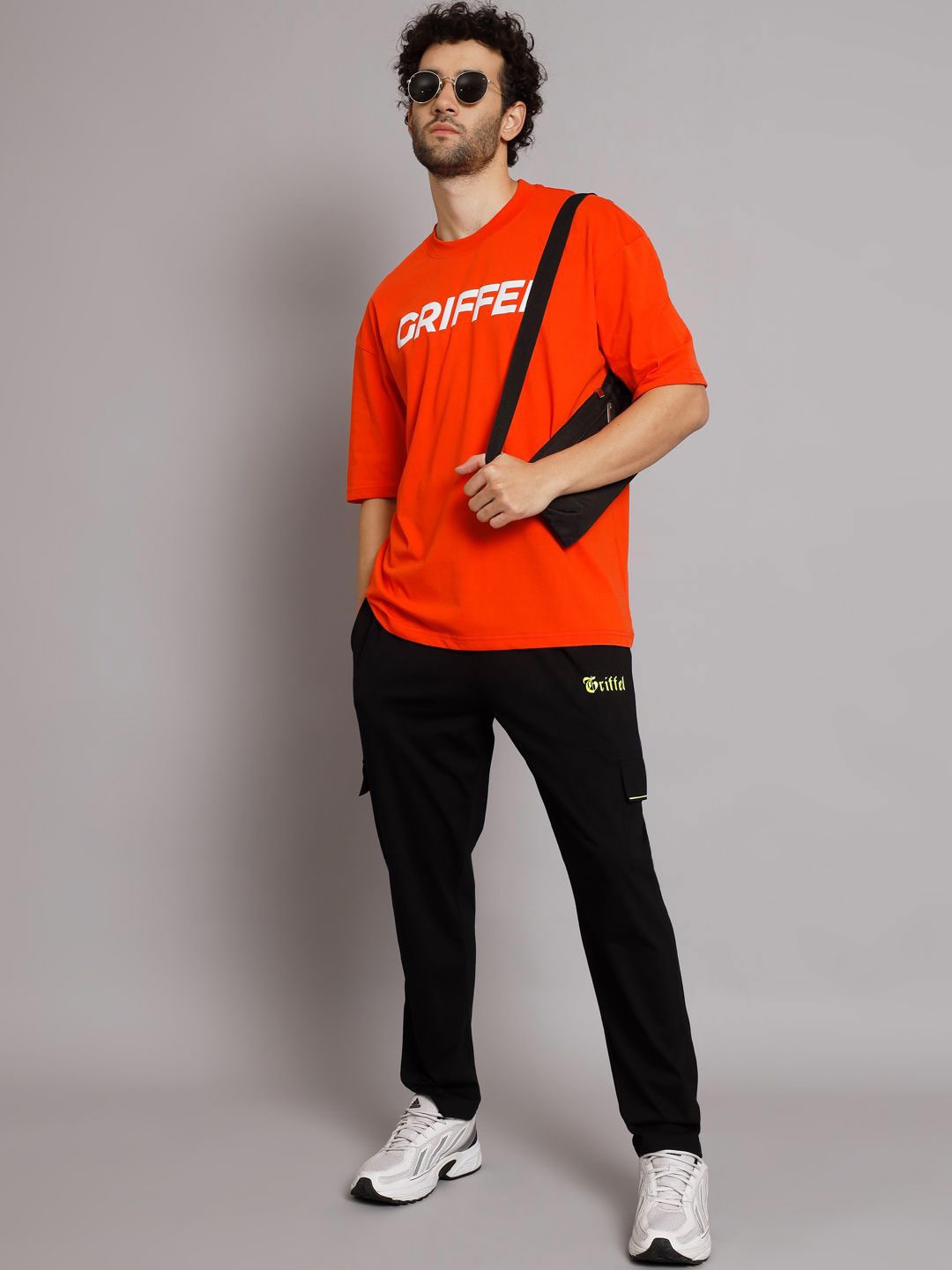 

GRIFFEL Printed Pure Cotton T-Shirt & Trousers, Orange