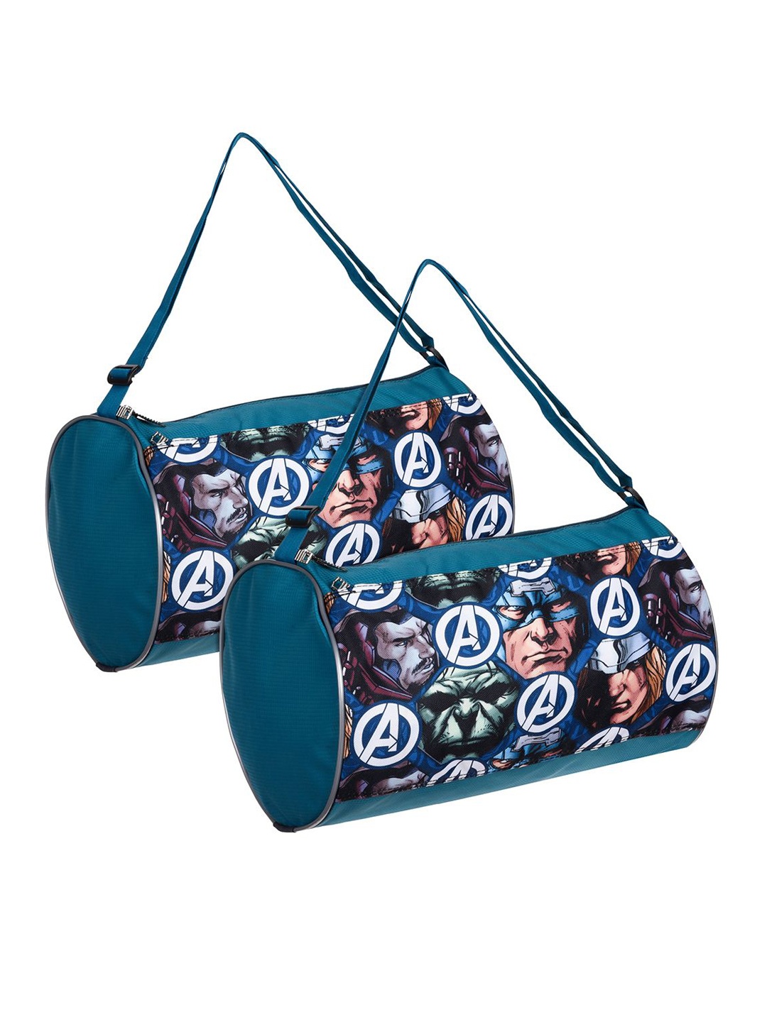 

Kuber Industries Pack Of 2 Marvel Avengers Printed Medium Sports or Gym Duffel Bags, Blue