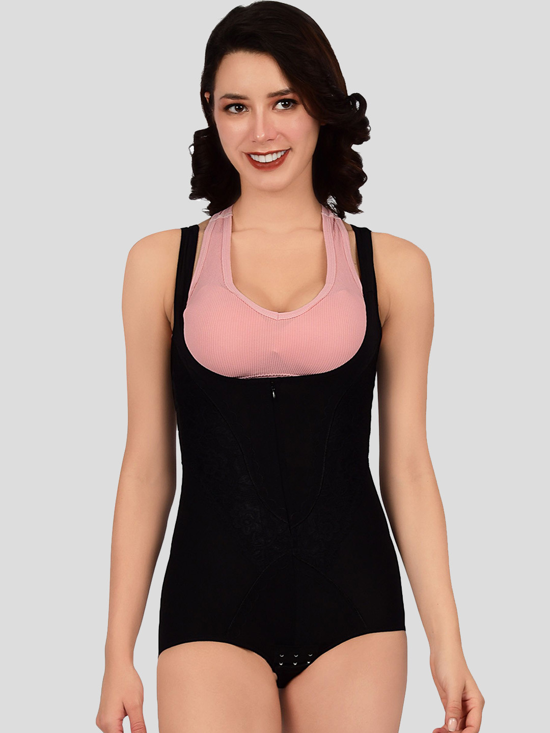 

bare dezire Women Solid Scoop Neck Body Shapewear, Black