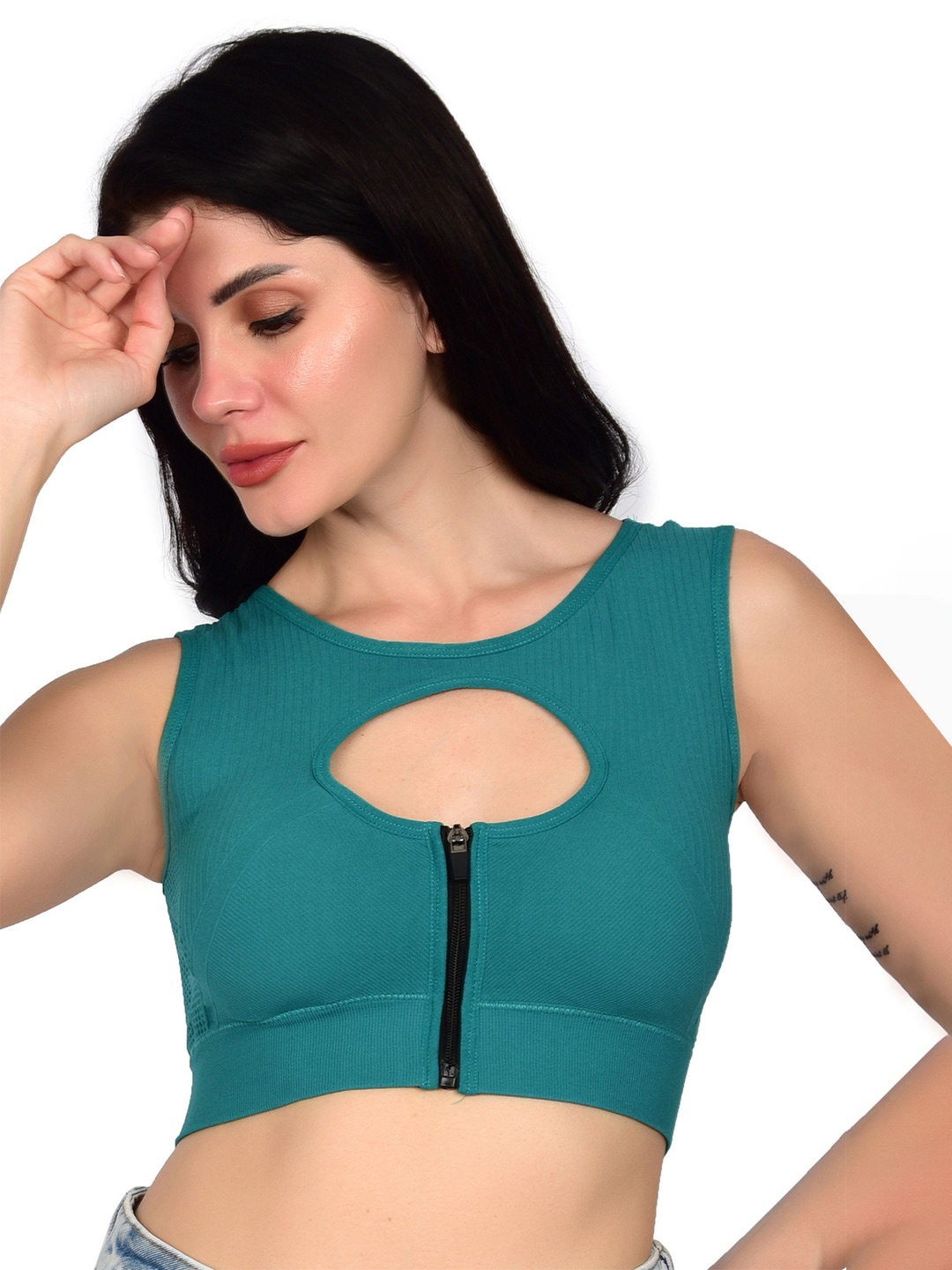 

bare dezire Women Medium Coverage Lightly Padded Sport Bra, Green