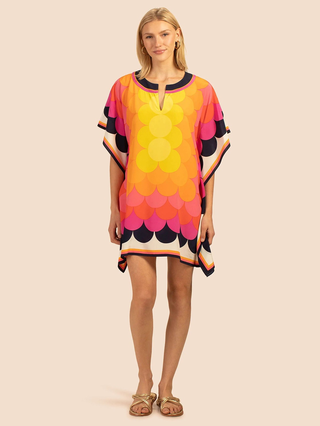 

Navvi Printed Kaftan Dress, Yellow