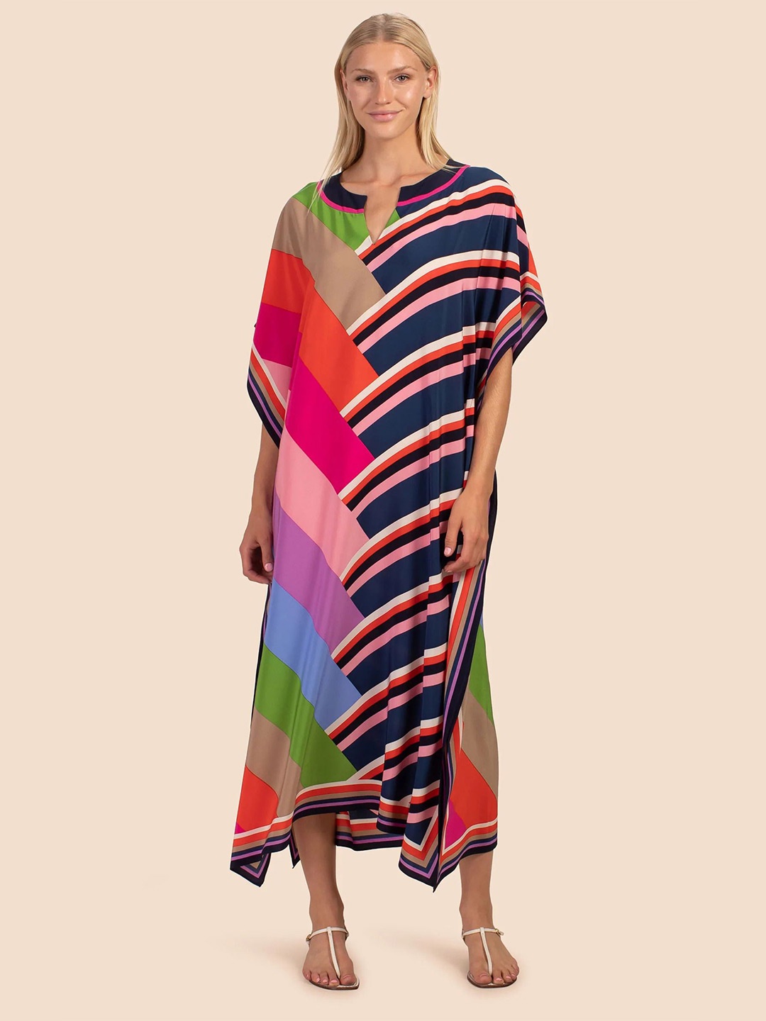 

Navvi Printed Kaftan Maxi Dress, Blue