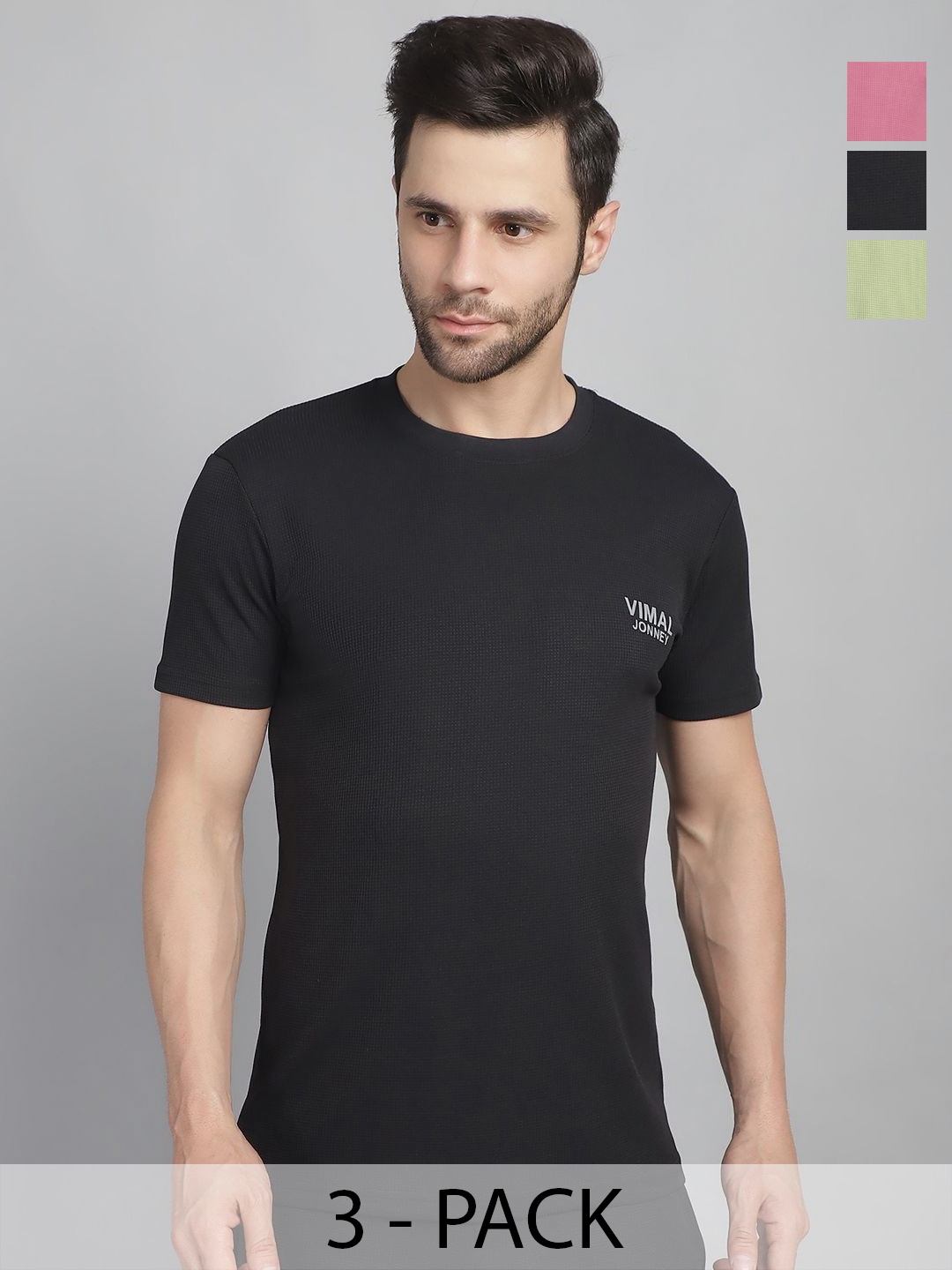 

VIMAL JONNEY Men 3 V-Neck Pockets T-shirt, Multi