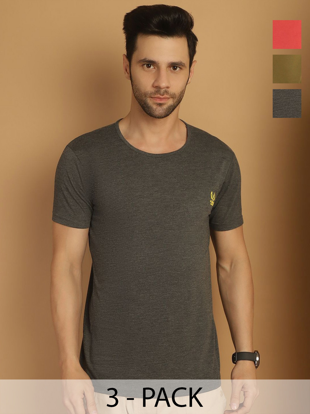 

VIMAL JONNEY Men 3 Raw Edge T-shirt, Multi