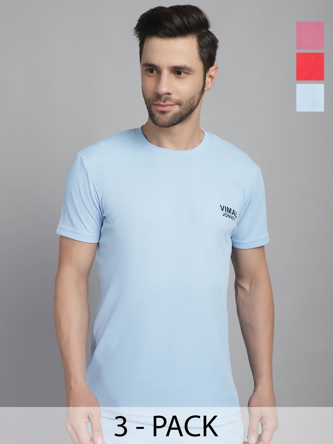 

VIMAL JONNEY Men 3 V-Neck Pockets T-shirt, Multi