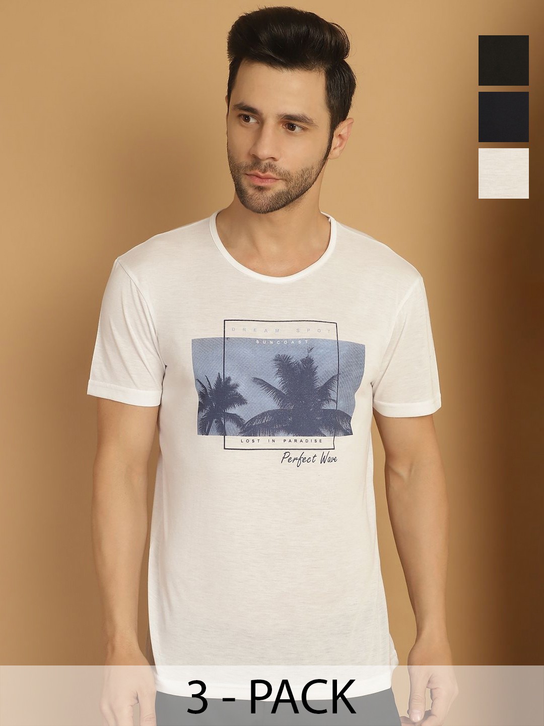 

VIMAL JONNEY Men Typography 3 Printed V-Neck Pockets T-shirt, Multi