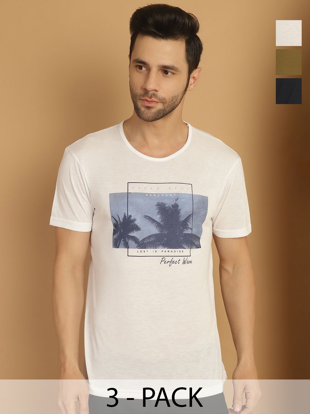 

VIMAL JONNEY Men Typography 3 Printed Pockets T-shirt, Multi