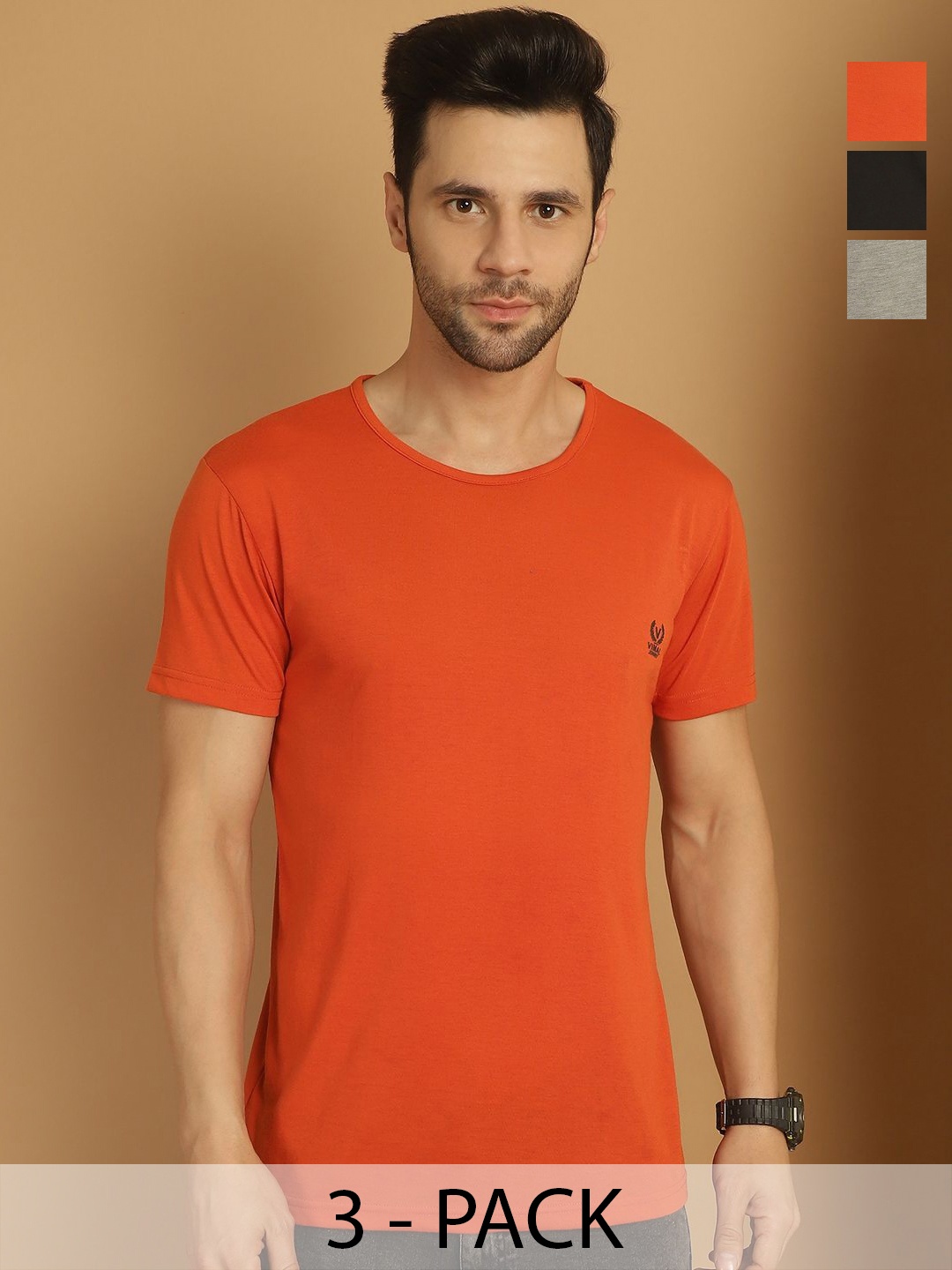 

VIMAL JONNEY Men 3 V-Neck Pockets T-shirt, Multi
