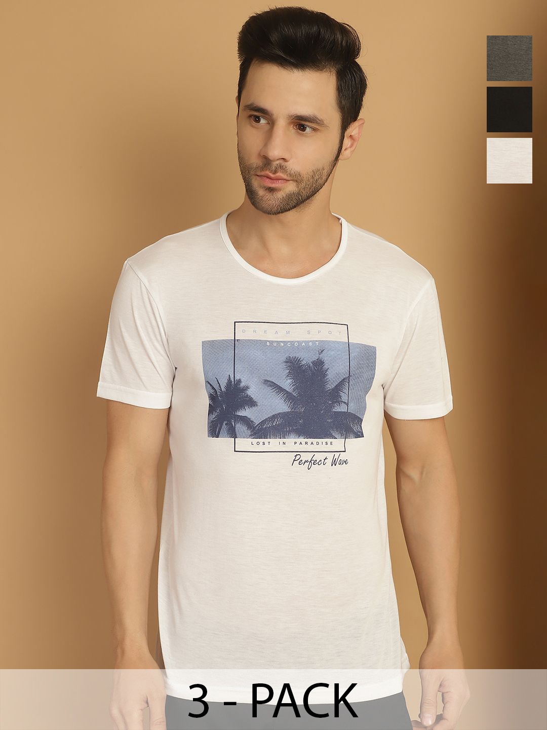 

VIMAL JONNEY Men Typography 3 Printed Pockets T-shirt, Multi