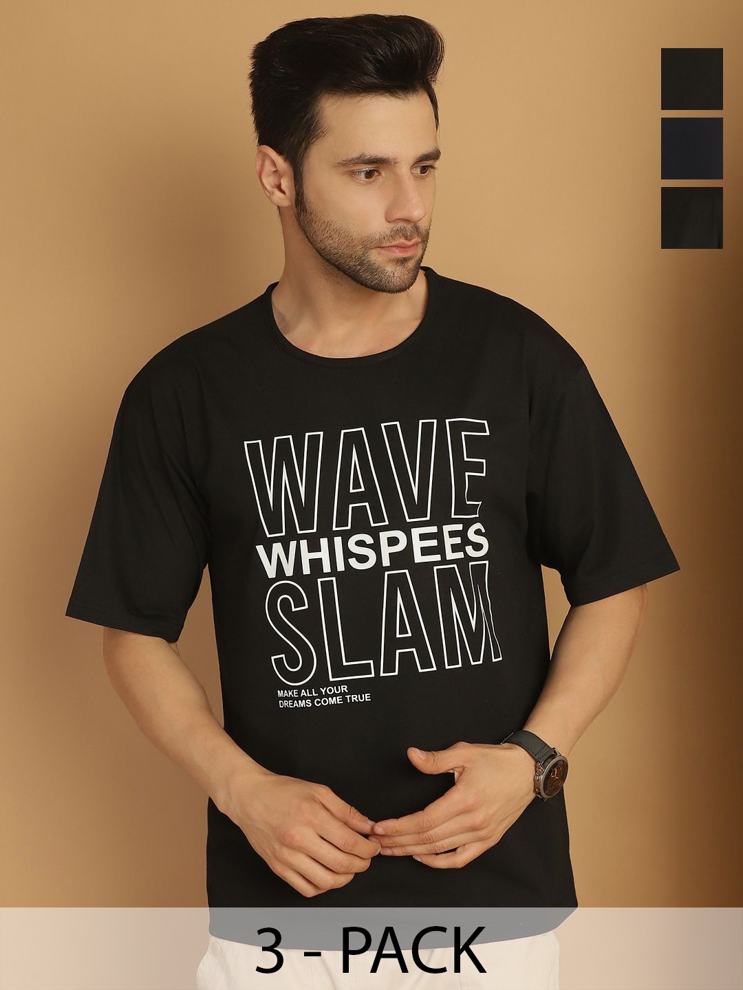 

VIMAL JONNEY Men Typography 3 Printed Pockets T-shirt, Multi