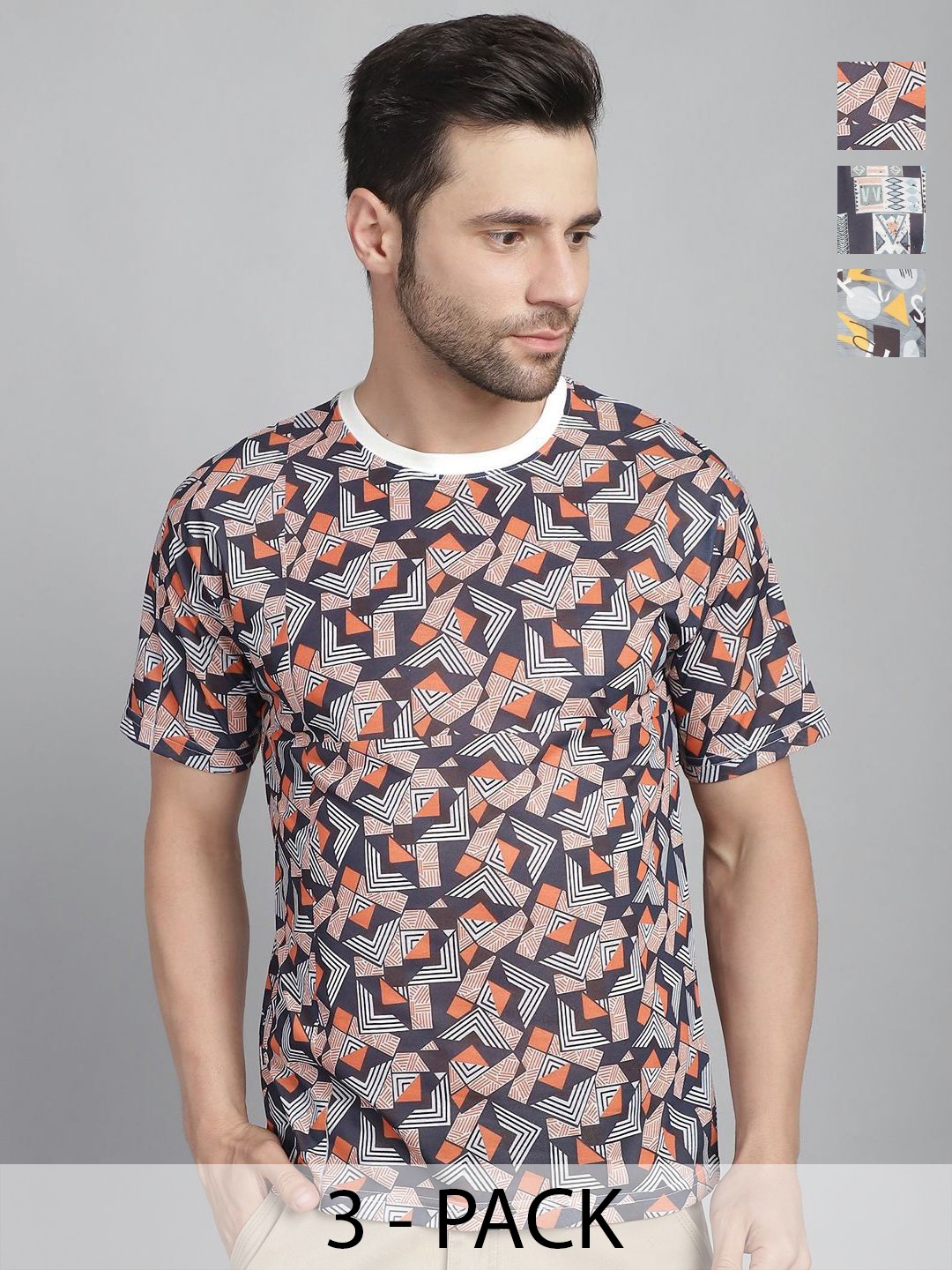 

VIMAL JONNEY Men 3 Printed Pockets T-shirt, Multi