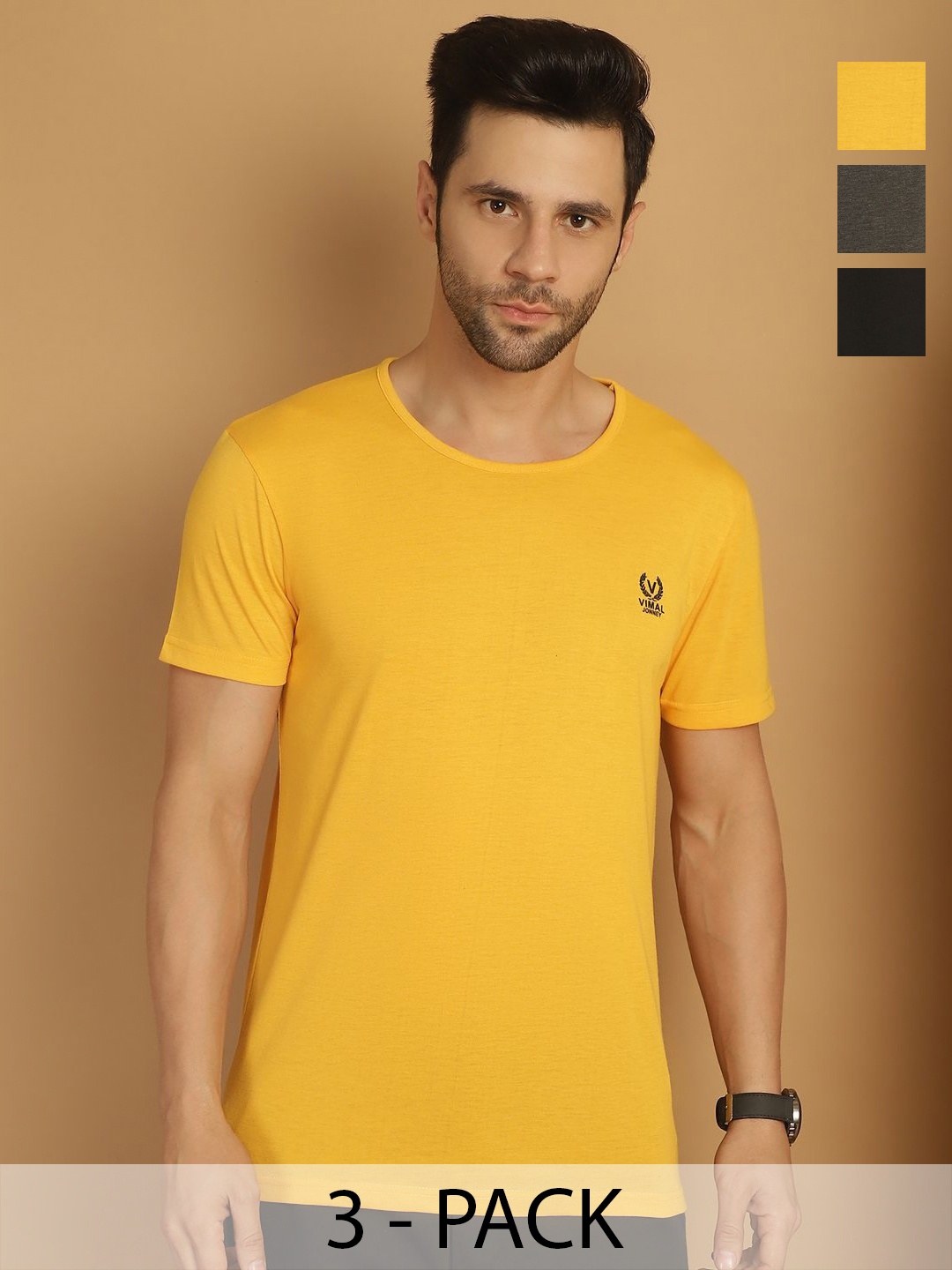 

VIMAL JONNEY Men 3 Extended Sleeves Pockets T-shirt, Multi