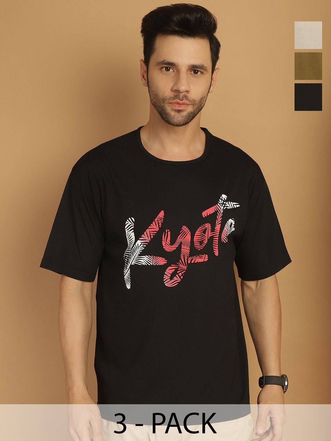 

VIMAL JONNEY Men Typography 3 Printed Pockets T-shirt, Multi