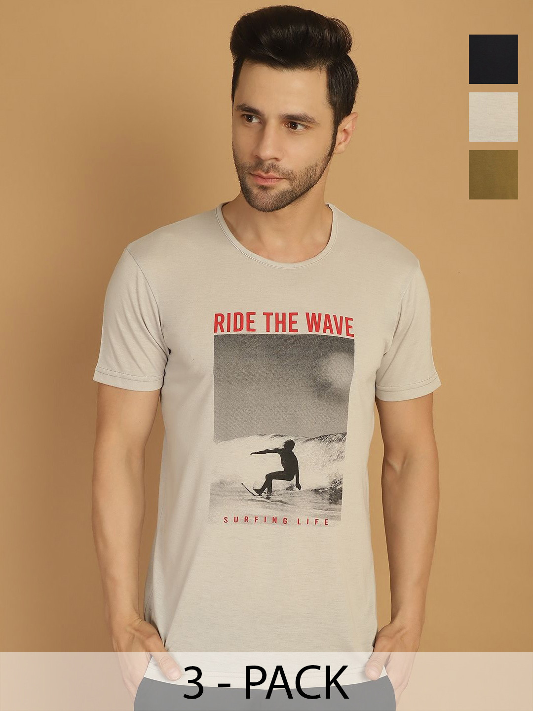 

VIMAL JONNEY Men 3 Printed Pockets T-shirt, Multi