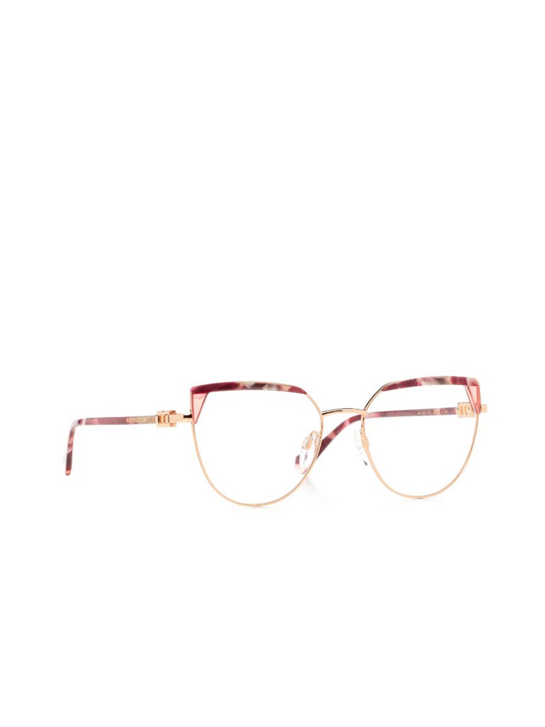 

Ana Hickmann Women Abstract Printed Full Rim Cateye Frames, Gold