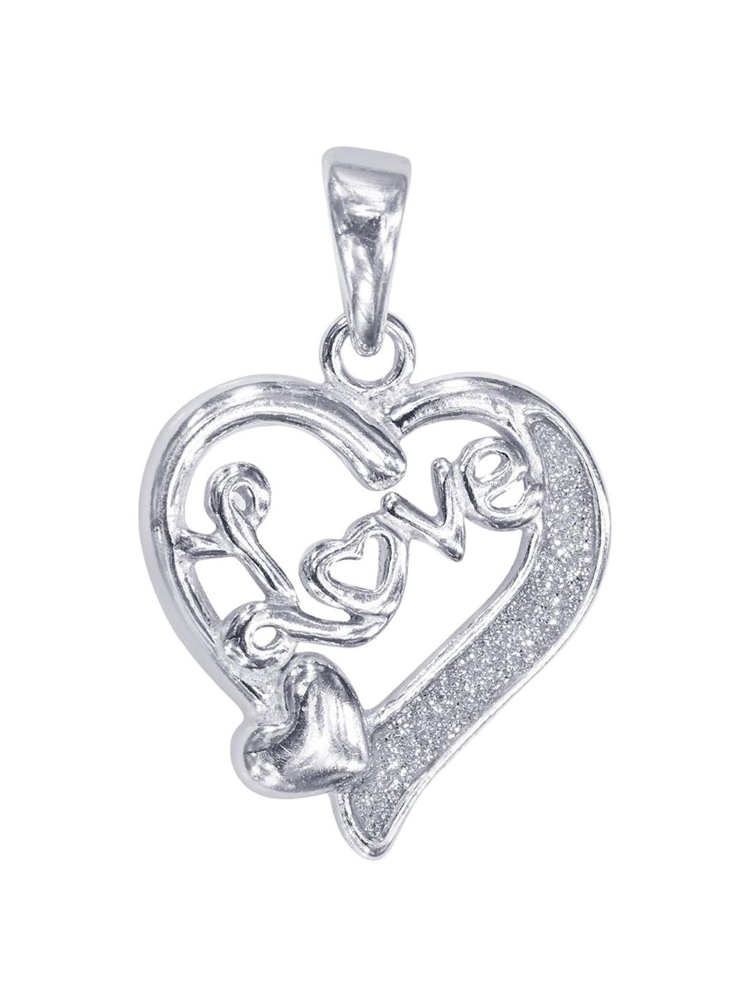 

Taraash Rhodium-Plated 925 Sterling Silver Cubic Zirconia Studded Heart Pendant