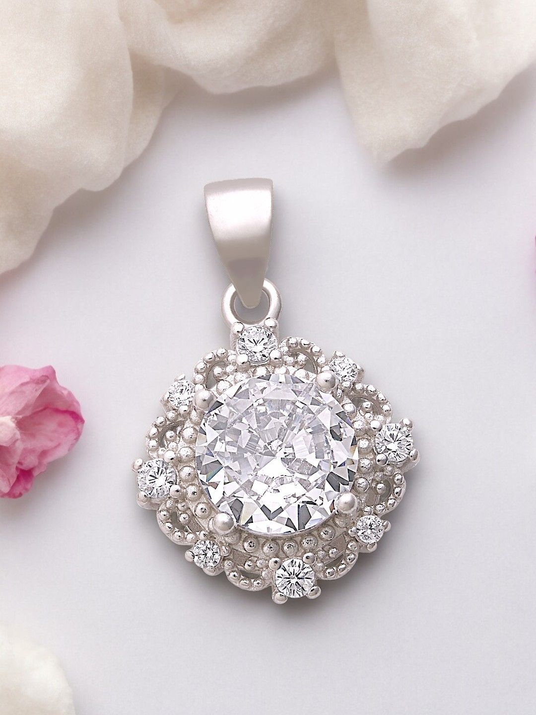 

Taraash Rhodium Plated 925 Sterling Silver Cubic Zirconia Pendants