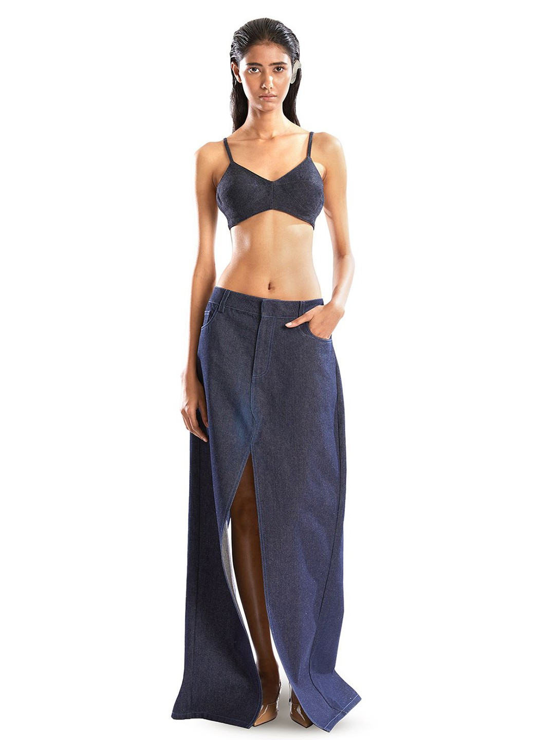 

BLONI Bralette Bra Full Coverage Lightly Padded, Blue