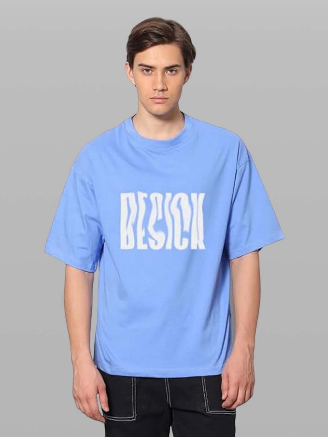 

Besick Men Typography Printed T-shirt, Blue