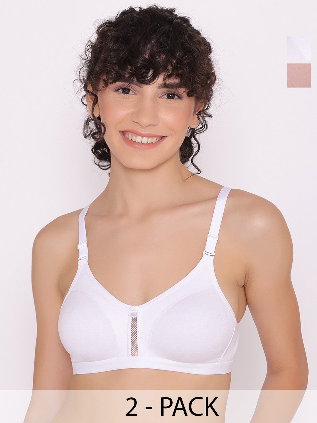 

INKURV Full Coverage Non Padded Wireless Bra, White