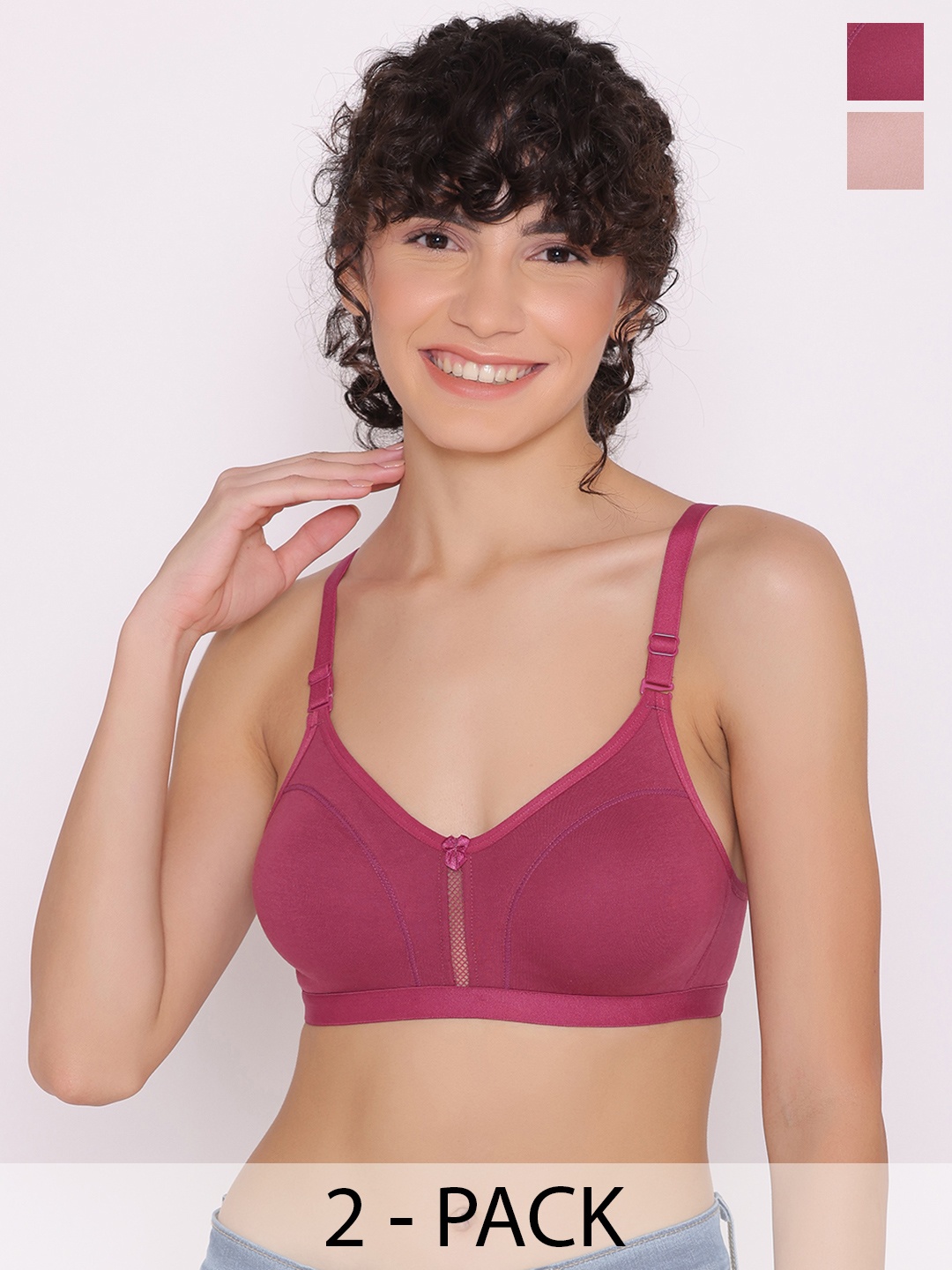 

INKURV Bra Full Coverage Pack of 2, Mauve