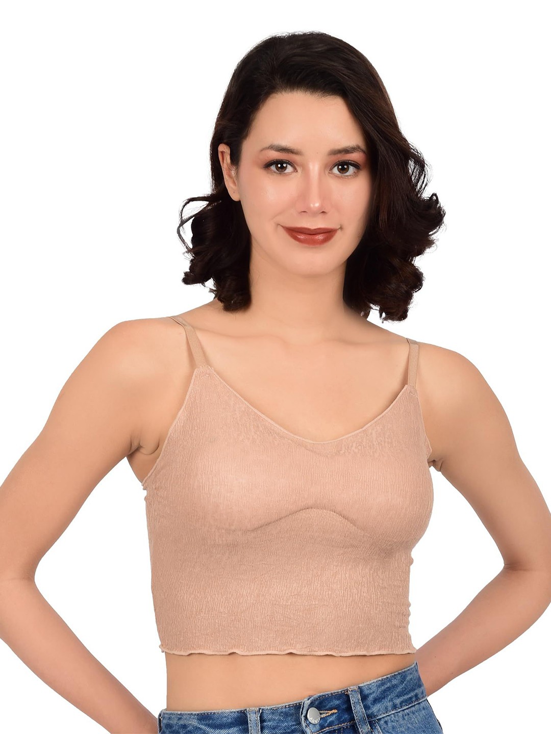 

bare dezire Women Full Coverage Lightly Padded Camisole Bra, Beige