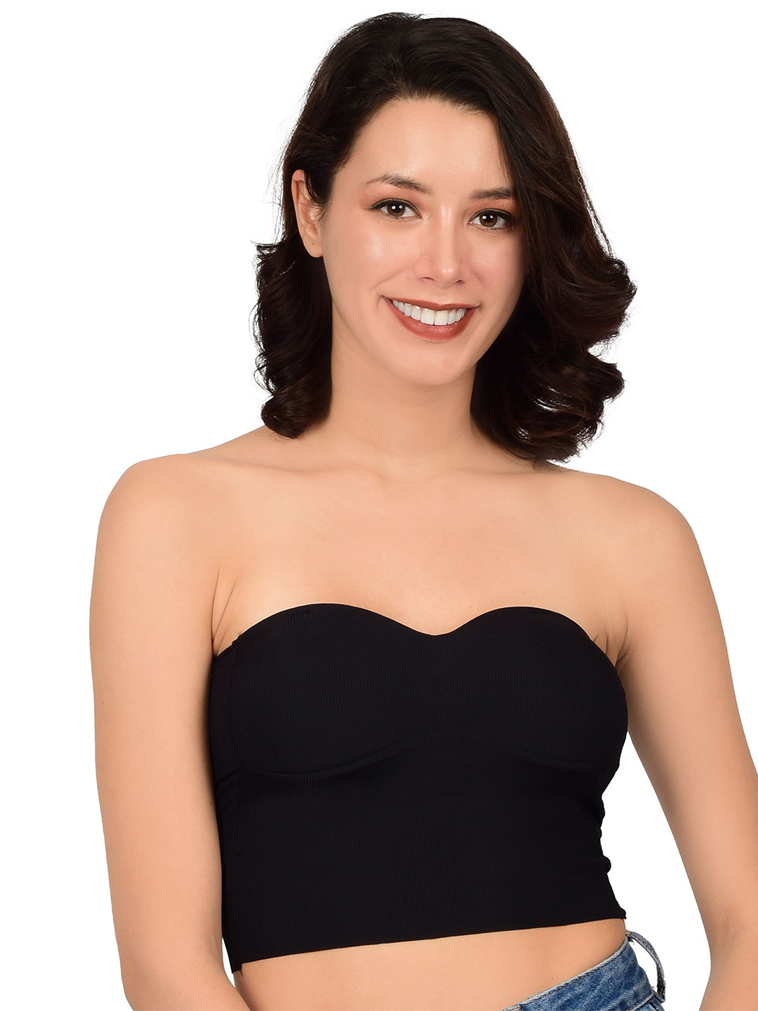 

bare dezire Women Bralette Bra Full Coverage transparent strap Lightly Padded, Black