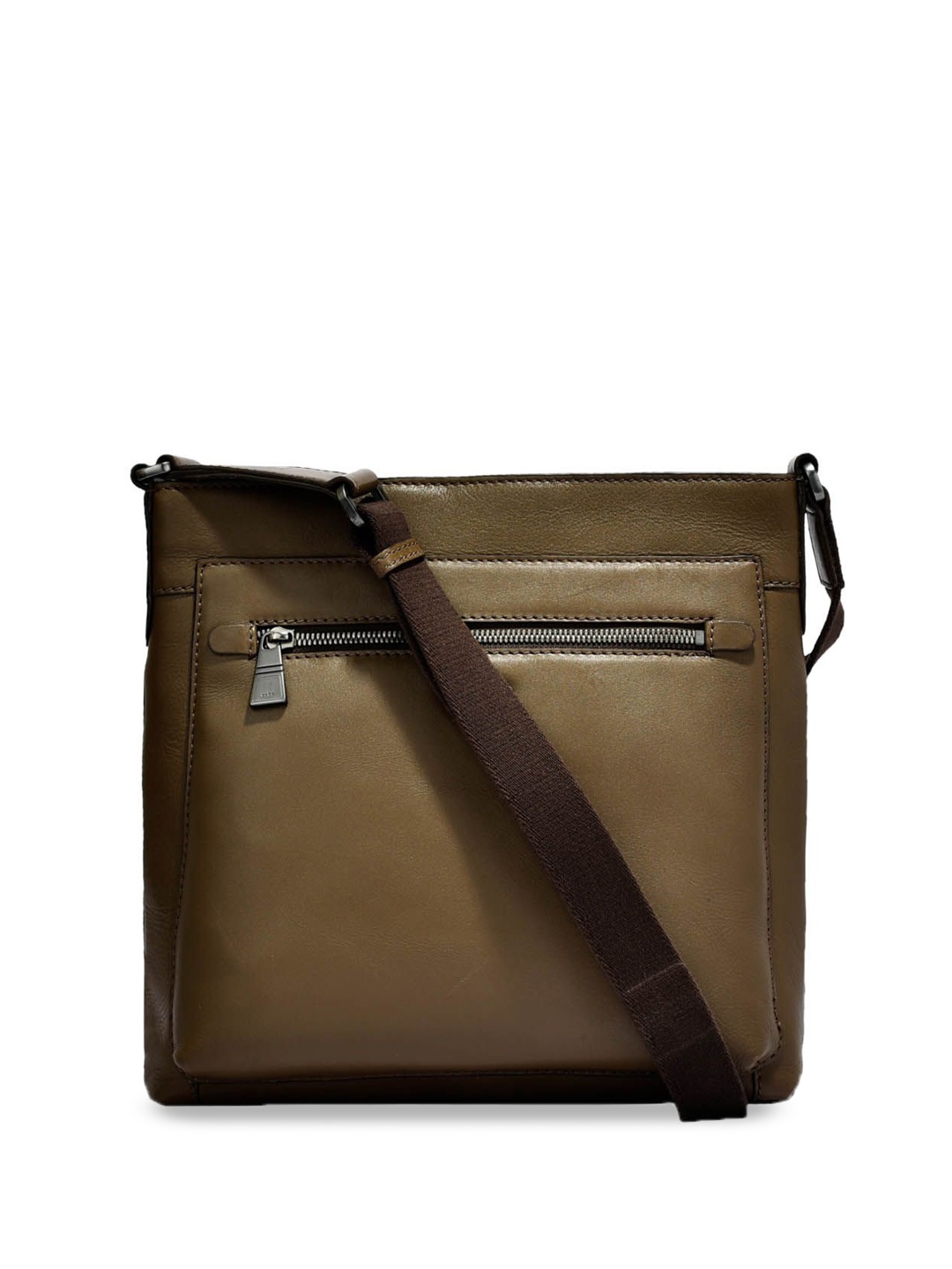 

Eske Men Solid Leather Swagger Sling Bag, Brown