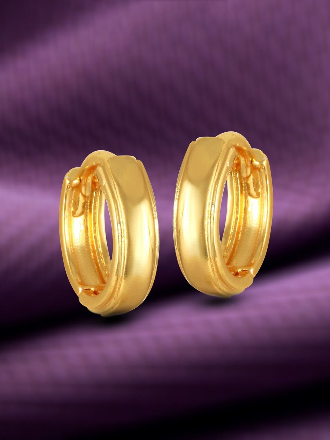 

Vighnaharta Contemporary Gold-Plated Hoop Earrings