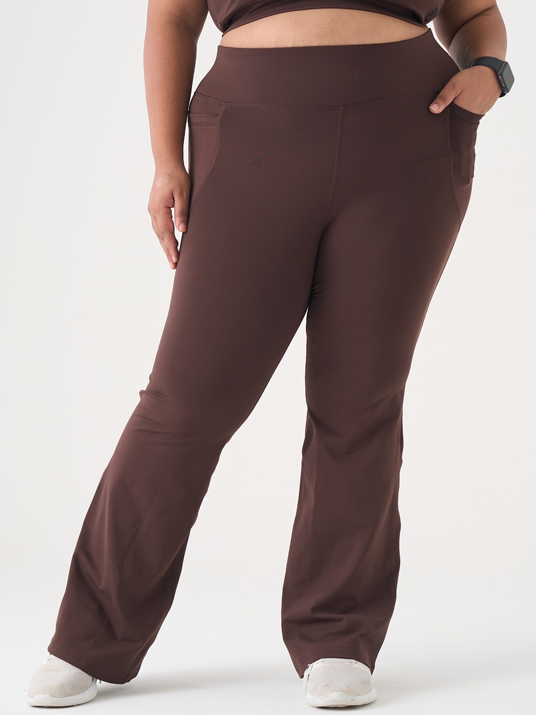 

SPIRIT ANIMAL Women High-Rise Easy Wash Trousers, Brown