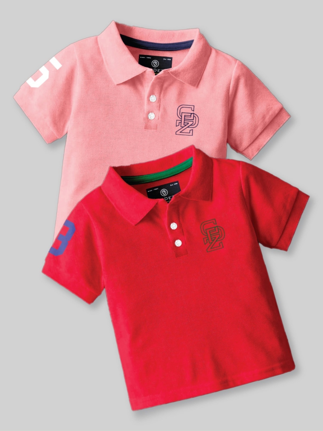

CODEZ Boys Typography 2 Polo Collar Applique T-shirt, Peach