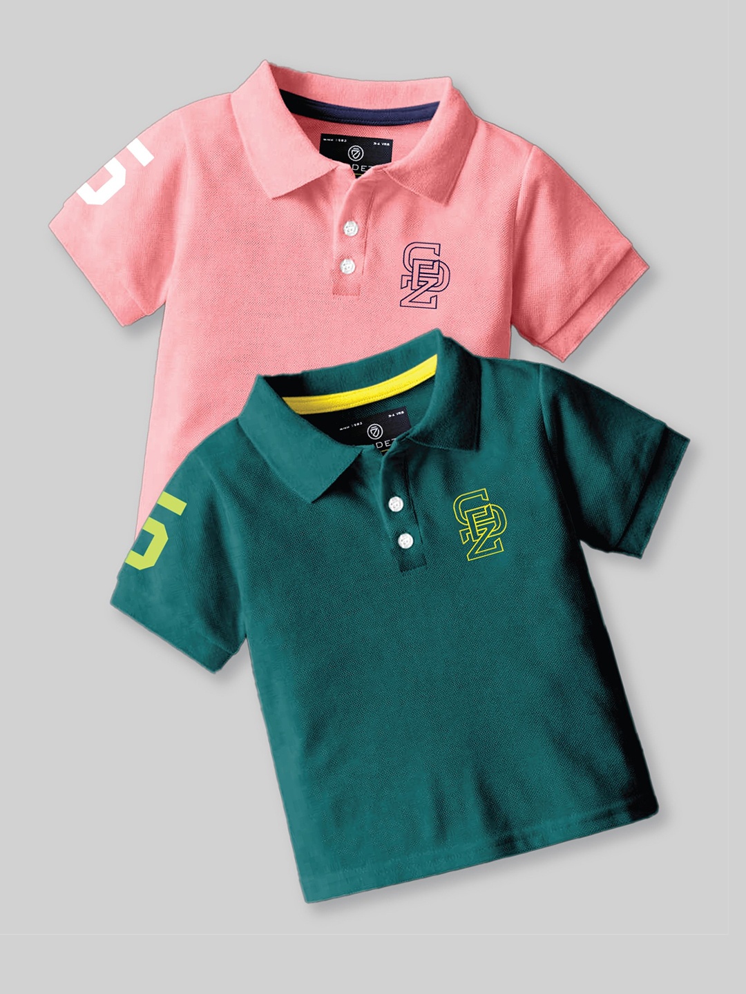 

CODEZ Boys Pack of 2 Polo Collar T-shirt, Peach