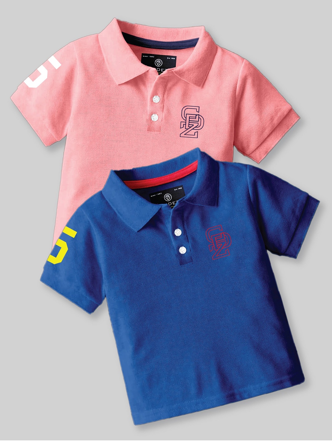 

CODEZ Boys 2 Polo Collar Applique T-shirt, Peach