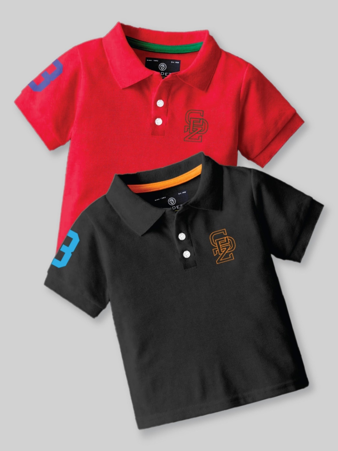 

CODEZ Boys 2 Polo Collar Applique T-shirt, Red