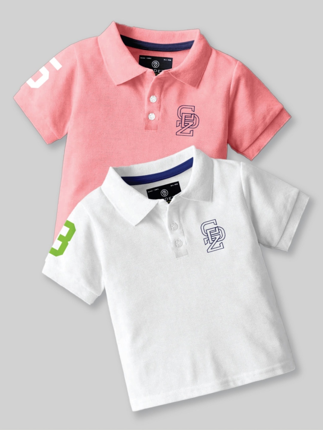 

CODEZ Boys 2 Polo Collar Applique T-shirt, Peach