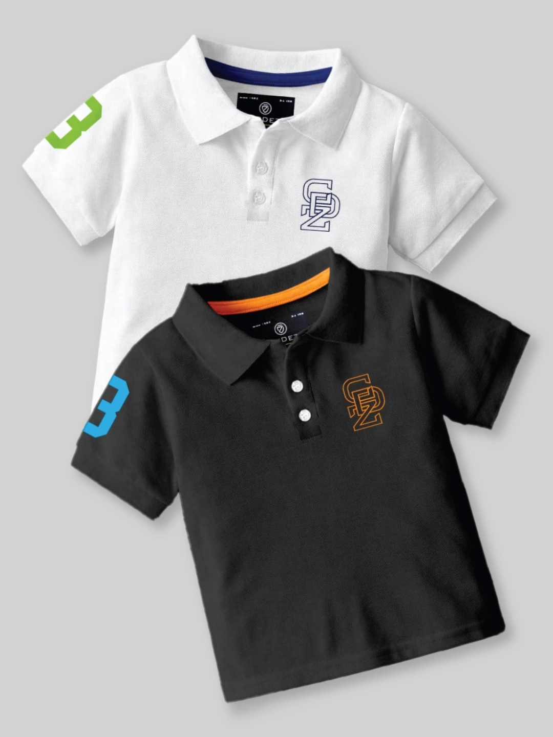 

CODEZ Boys 2 Polo Collar Applique T-shirt, White