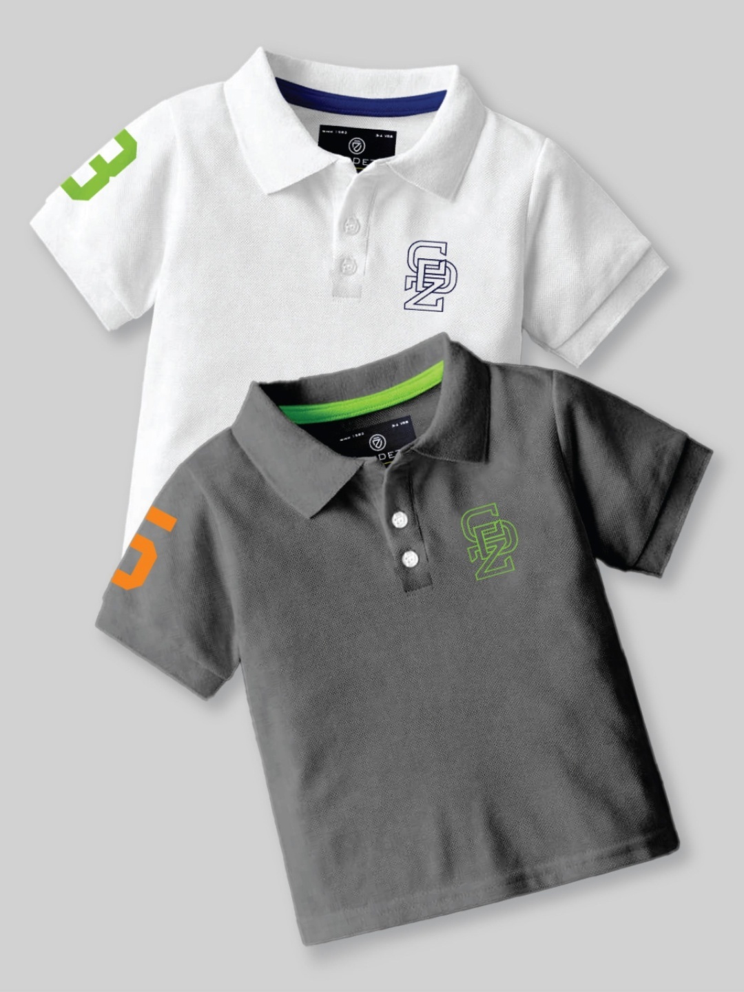 

CODEZ Boys 2 Polo Collar Applique T-shirt, White