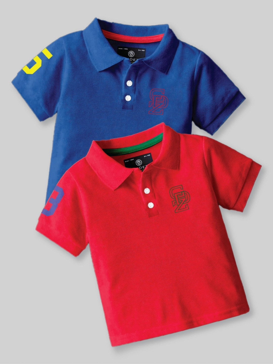 

CODEZ Boys Pack of 2 Polo Collar T-shirt, Blue