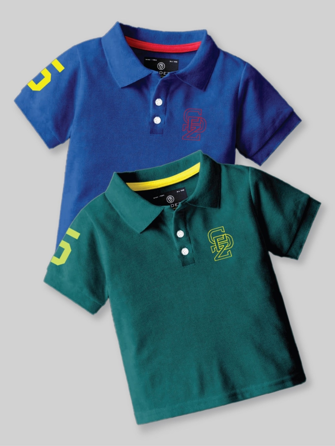 

CODEZ Boys Pack of 2 Polo Collar T-shirt, Blue