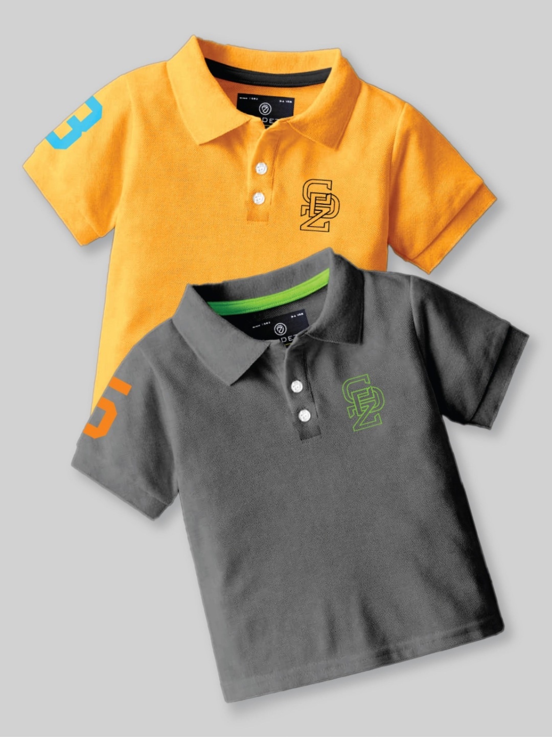 

CODEZ Boys Pack of 2 Polo Collar T-shirt, Yellow