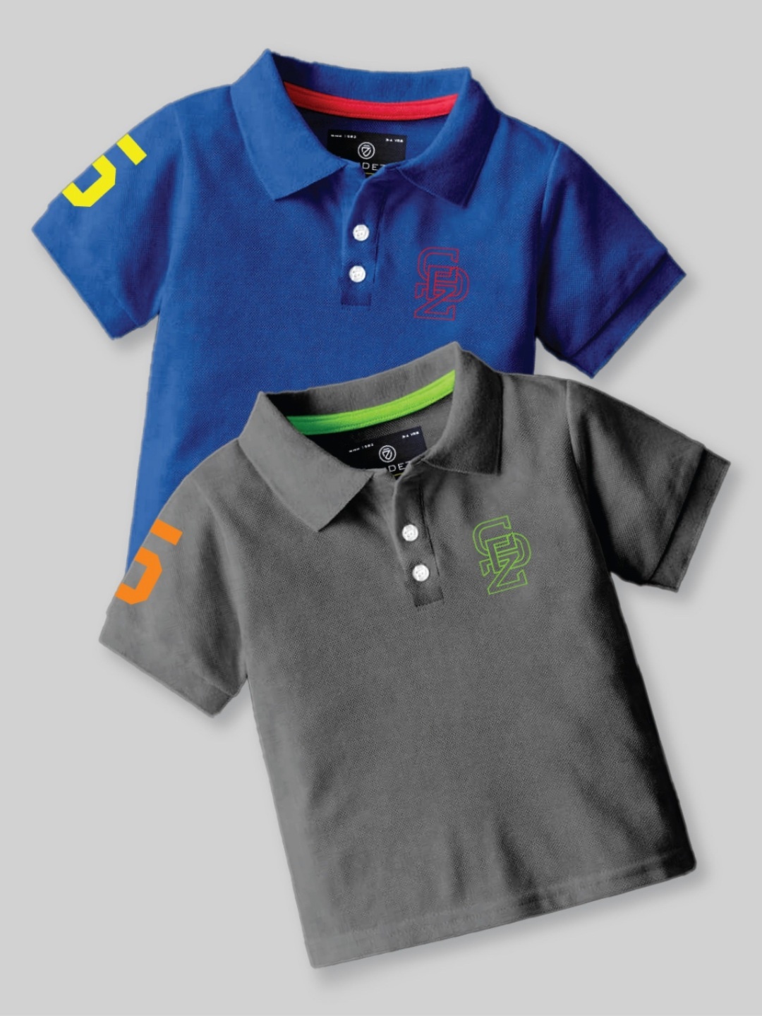 

CODEZ Boys Pack of 2 Polo Collar T-shirt, Blue