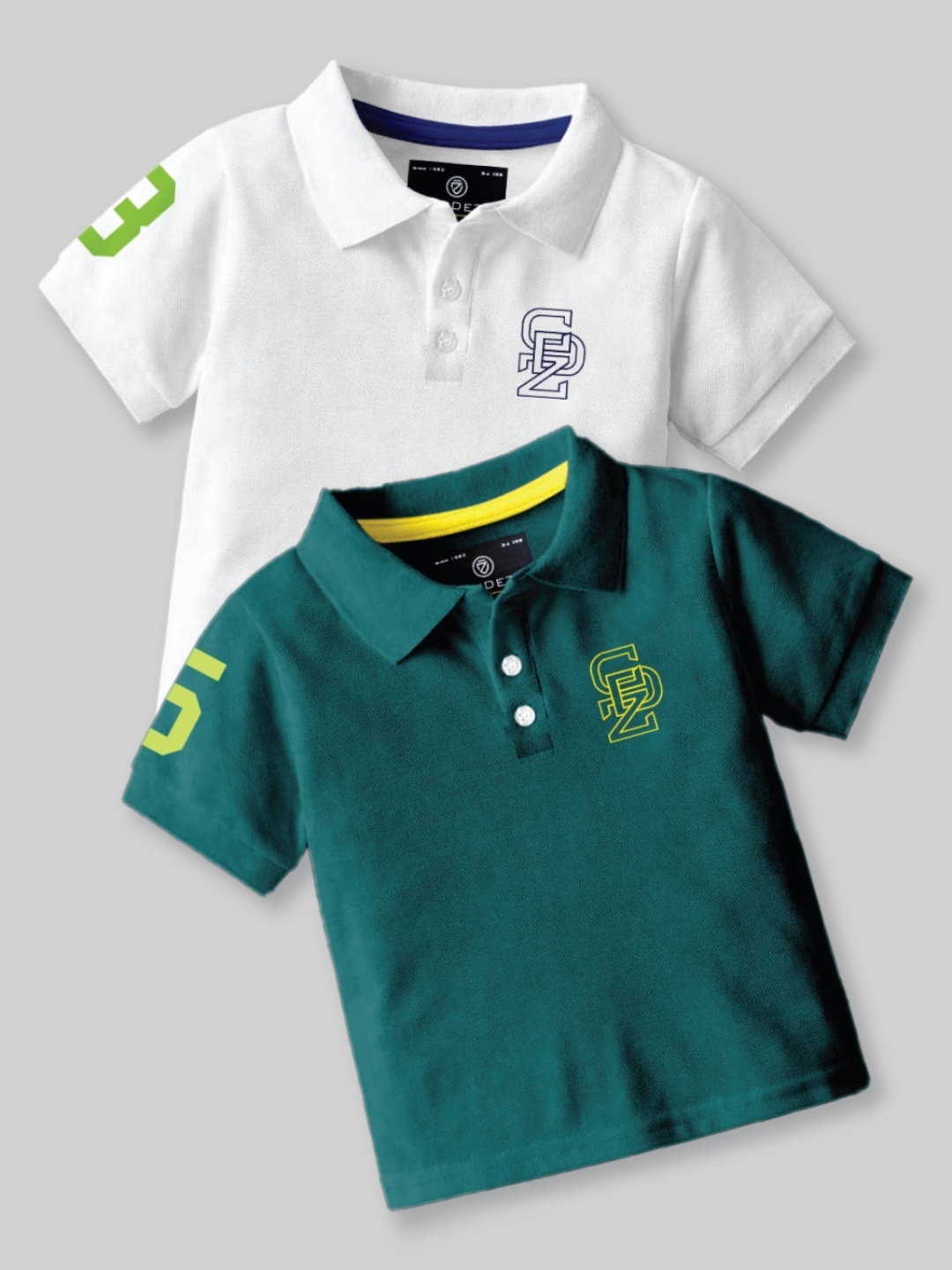 

CODEZ Boys Pack of 2 Polo Collar T-shirt, White