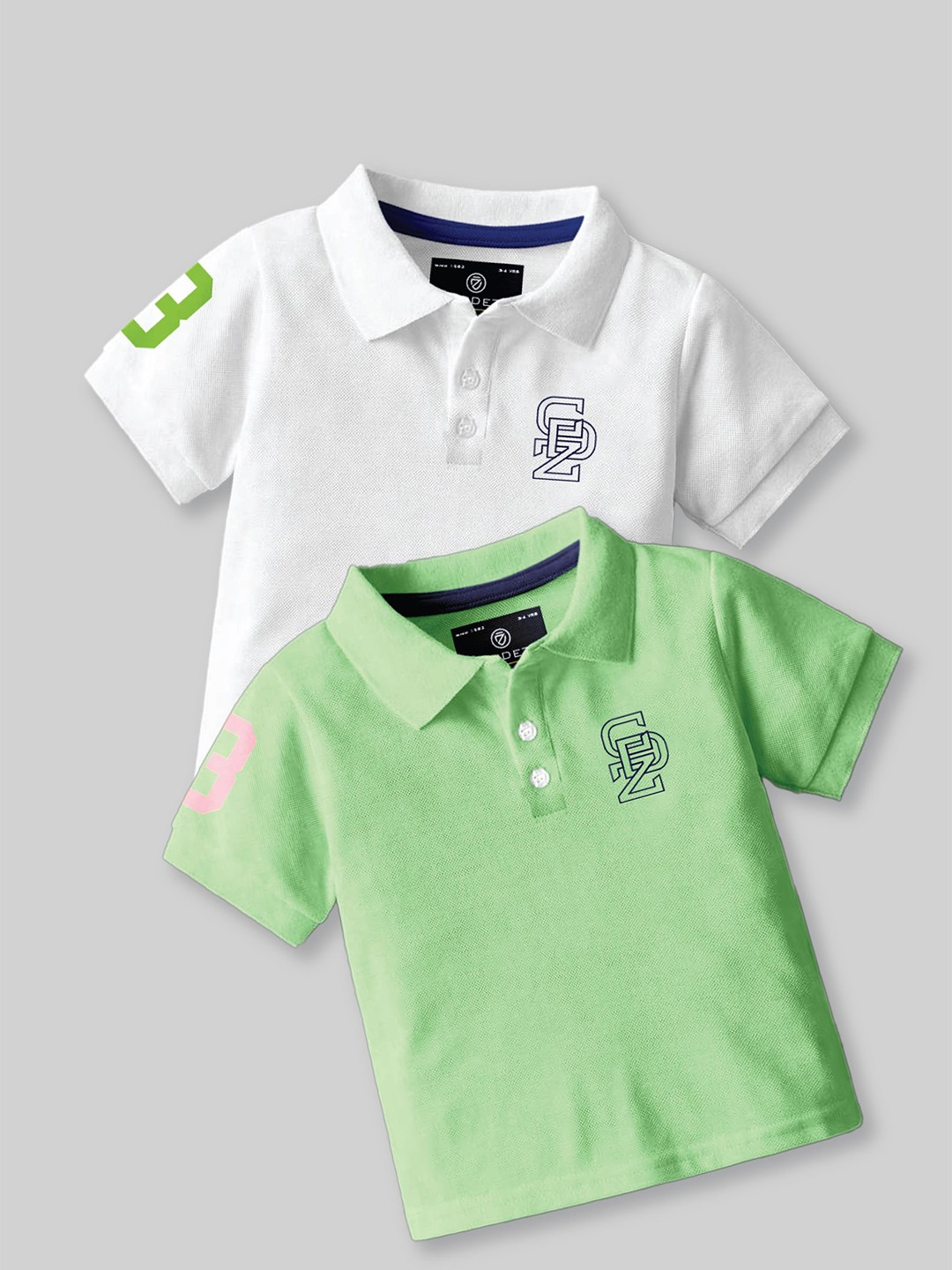 

CODEZ Boys Pack of 2 Polo Collar T-shirt, White