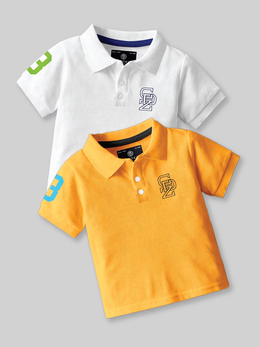 

CODEZ Boys Pack of 2 Polo Collar T-shirt, White
